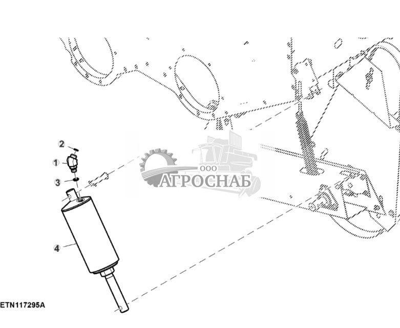 Цилиндр привода системы разгрузки зернового бункера, 3,2 бушеляс - ST828557 865.jpg